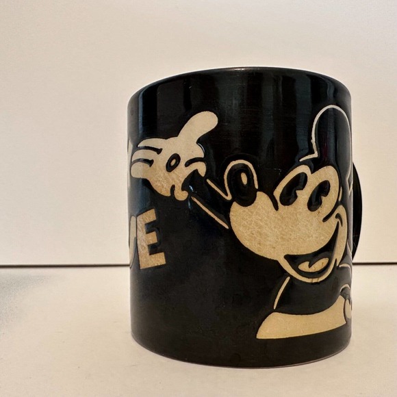 DISNEY Mickey Mouse Coffee Cup/Mug Black White Cartoon Character *VINTAGE - Picture 2 of 10